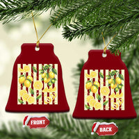 Striped Summer Lemon Ceramic Ornament Citrus Fruit Lover Gift