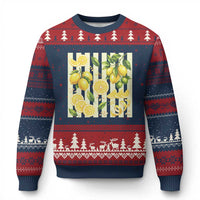 Striped Summer Lemon Ugly Christmas Sweater Citrus Fruit Lover Gift