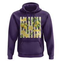 Striped Summer Lemon Hoodie Citrus Fruit Lover Gift