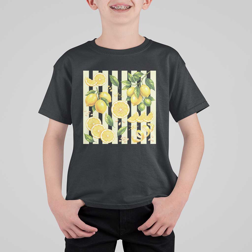 Striped Summer Lemon T Shirt For Kid Citrus Fruit Lover Gift