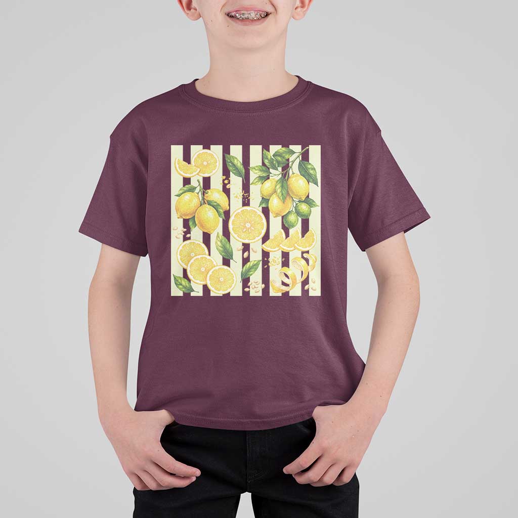 Striped Summer Lemon T Shirt For Kid Citrus Fruit Lover Gift