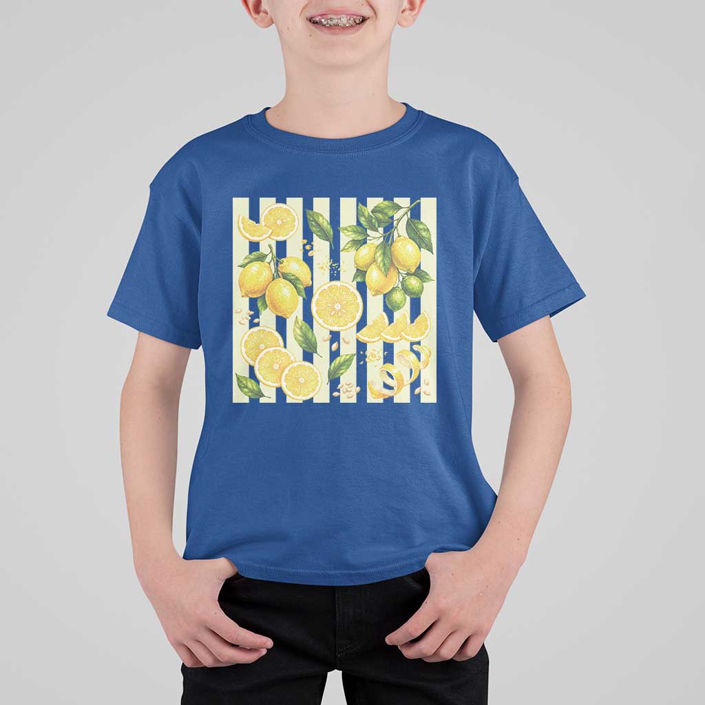 Striped Summer Lemon T Shirt For Kid Citrus Fruit Lover Gift