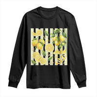Striped Summer Lemon Long Sleeve Shirt Citrus Fruit Lover Gift