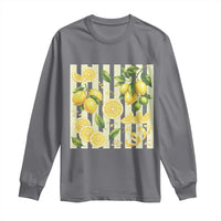 Striped Summer Lemon Long Sleeve Shirt Citrus Fruit Lover Gift