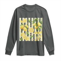 Striped Summer Lemon Long Sleeve Shirt Citrus Fruit Lover Gift