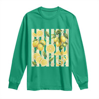 Striped Summer Lemon Long Sleeve Shirt Citrus Fruit Lover Gift