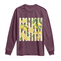Striped Summer Lemon Long Sleeve Shirt Citrus Fruit Lover Gift