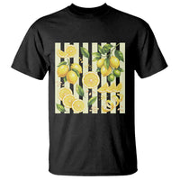 Striped Summer Lemon T Shirt Citrus Fruit Lover Gift