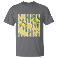 Striped Summer Lemon T Shirt Citrus Fruit Lover Gift