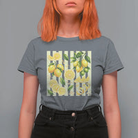 Striped Summer Lemon T Shirt For Women Citrus Fruit Lover Gift