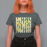 Striped Summer Lemon T Shirt For Women Citrus Fruit Lover Gift