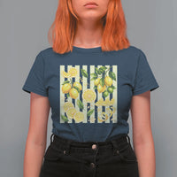 Striped Summer Lemon T Shirt For Women Citrus Fruit Lover Gift