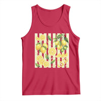 Striped Summer Lemon Tank Top Citrus Fruit Lover Gift