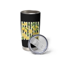 Striped Summer Lemon Tumbler Cup Citrus Fruit Lover Gift