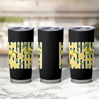 Striped Summer Lemon Tumbler Cup Citrus Fruit Lover Gift