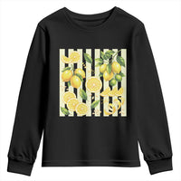 Striped Summer Lemon Youth Sweatshirt Citrus Fruit Lover Gift
