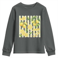 Striped Summer Lemon Youth Sweatshirt Citrus Fruit Lover Gift
