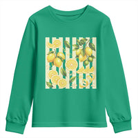 Striped Summer Lemon Youth Sweatshirt Citrus Fruit Lover Gift