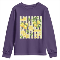 Striped Summer Lemon Youth Sweatshirt Citrus Fruit Lover Gift