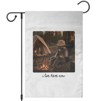 Funny Camping Raccoon Garden Flag I Live Here Now Outdoor Lover