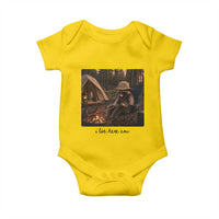 Funny Camping Raccoon Baby Onesie I Live Here Now Outdoor Lover
