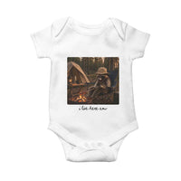 Funny Camping Raccoon Baby Onesie I Live Here Now Outdoor Lover