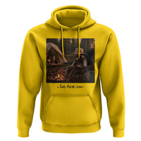 Funny Camping Raccoon Hoodie I Live Here Now Outdoor Lover