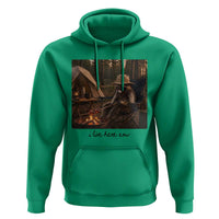 Funny Camping Raccoon Hoodie I Live Here Now Outdoor Lover