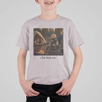 Funny Camping Raccoon T Shirt For Kid I Live Here Now Outdoor Lover