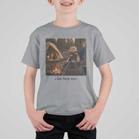 Funny Camping Raccoon T Shirt For Kid I Live Here Now Outdoor Lover