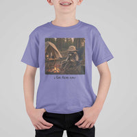Funny Camping Raccoon T Shirt For Kid I Live Here Now Outdoor Lover