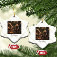 Funny Camping Raccoon Ceramic Ornament I Live Here Now Outdoor Lover