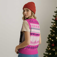 Funny Camping Raccoon V-Neck Knit Sweater Vest I Live Here Now Outdoor Lover
