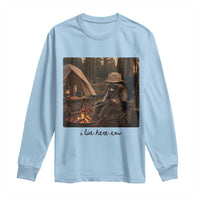 Funny Camping Raccoon Long Sleeve Shirt I Live Here Now Outdoor Lover