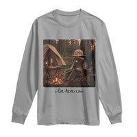 Funny Camping Raccoon Long Sleeve Shirt I Live Here Now Outdoor Lover
