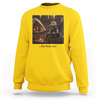 Funny Camping Raccoon Sweatshirt I Live Here Now Outdoor Lover