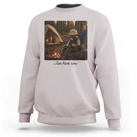 Funny Camping Raccoon Sweatshirt I Live Here Now Outdoor Lover