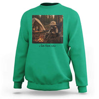 Funny Camping Raccoon Sweatshirt I Live Here Now Outdoor Lover