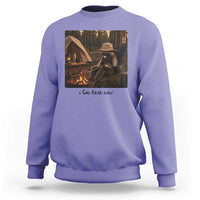 Funny Camping Raccoon Sweatshirt I Live Here Now Outdoor Lover