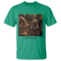 Funny Camping Raccoon T Shirt I Live Here Now Outdoor Lover