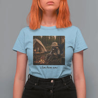 Funny Camping Raccoon T Shirt For Women I Live Here Now Outdoor Lover