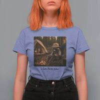 Funny Camping Raccoon T Shirt For Women I Live Here Now Outdoor Lover