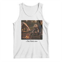 Funny Camping Raccoon Tank Top I Live Here Now Outdoor Lover