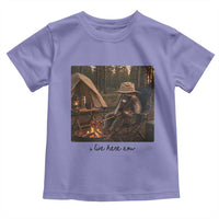 Funny Camping Raccoon Toddler T Shirt I Live Here Now Outdoor Lover