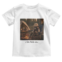Funny Camping Raccoon Toddler T Shirt I Live Here Now Outdoor Lover