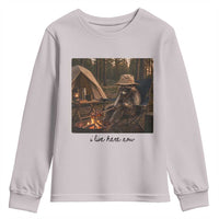 Funny Camping Raccoon Youth Sweatshirt I Live Here Now Outdoor Lover