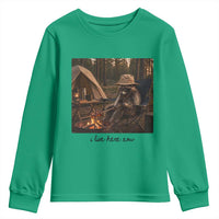 Funny Camping Raccoon Youth Sweatshirt I Live Here Now Outdoor Lover