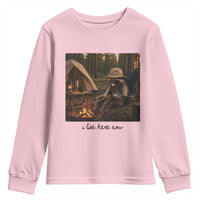 Funny Camping Raccoon Youth Sweatshirt I Live Here Now Outdoor Lover