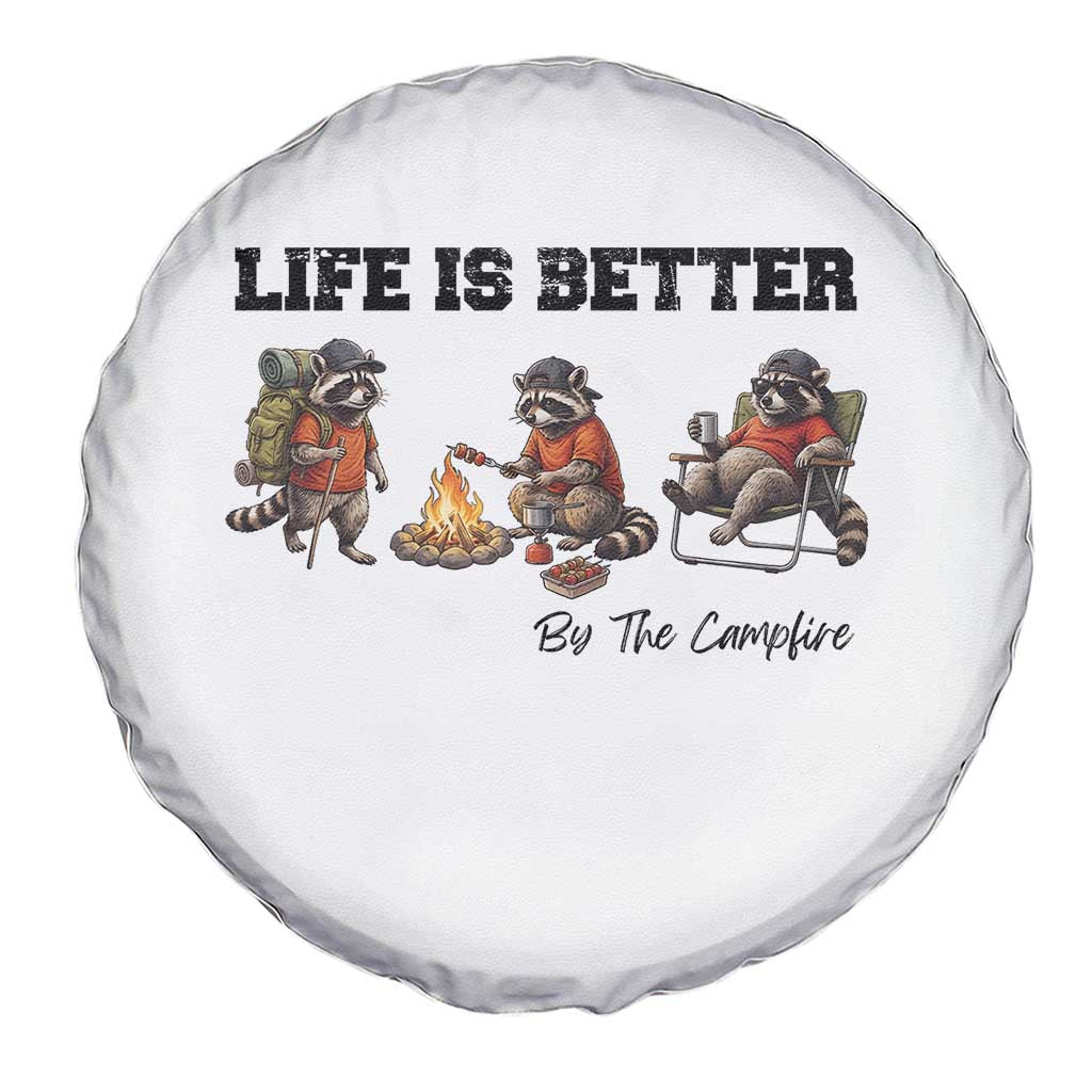 Funny Camping Raccoon Spare Tire Cover Life Is Better By The Campfire