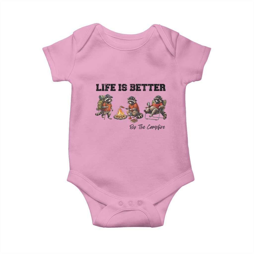 Funny Camping Raccoon Baby Onesie Life Is Better By The Campfire